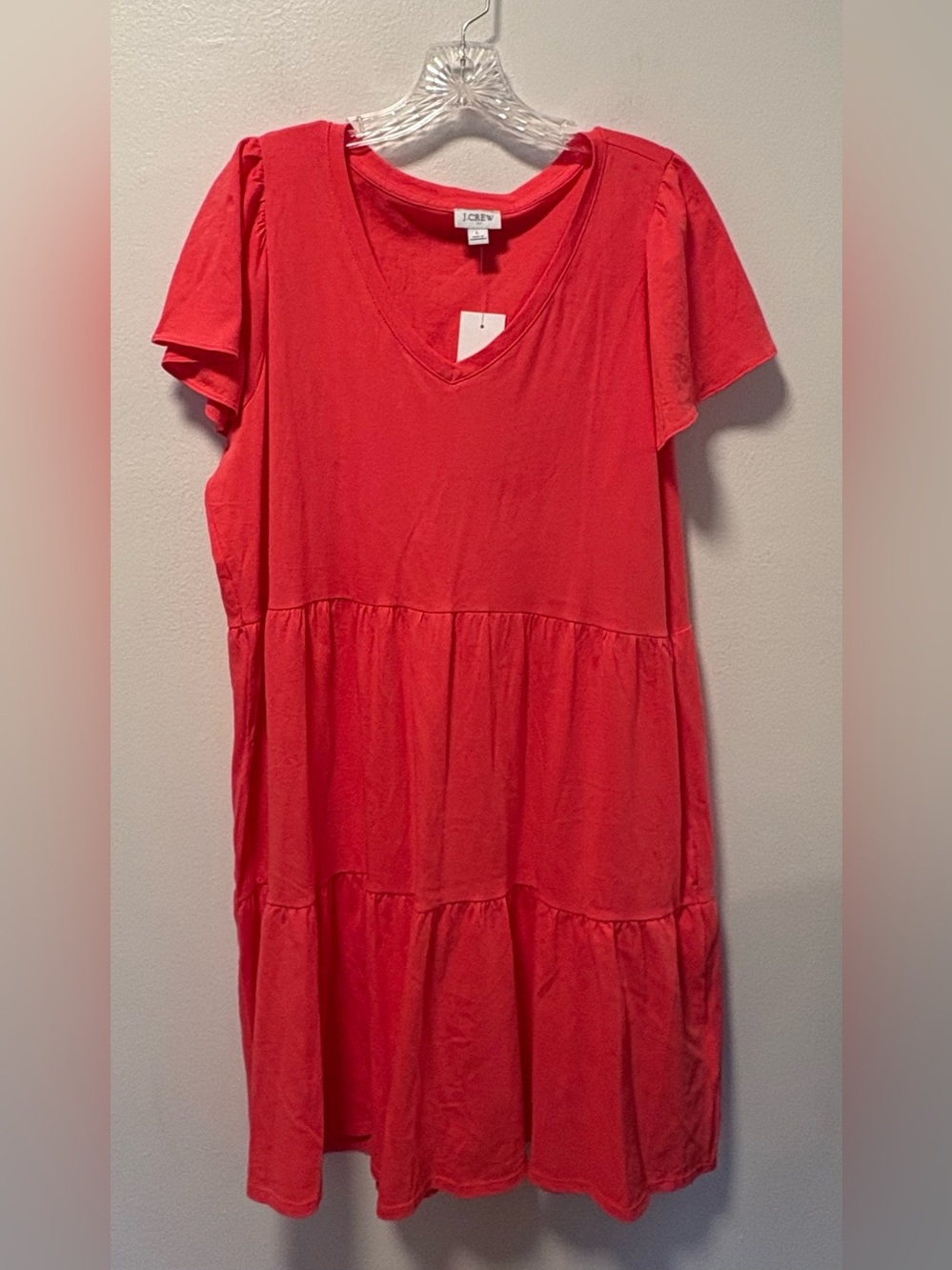 NWT J Crew factory Tiered knit mini dress feminine prairie cottagecore modest